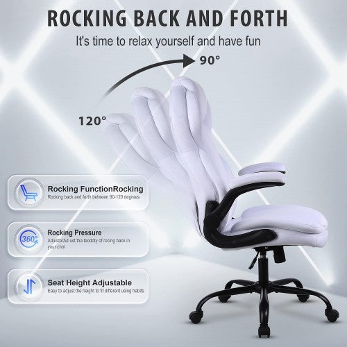 KASORIX Ergonomic Office Chair, Adjustable Swivel Chair with Velvet Lining, High-Back Lumbar Support, Flip-Up Armrests for Home, Office (Velvet White) KASORIX Ergonomic Office Chair, Adjustable Swivel Chair with Velvet Lining, High-Back Lumbar Support, Flip-Up Armrests for Home, Office (Velvet White)